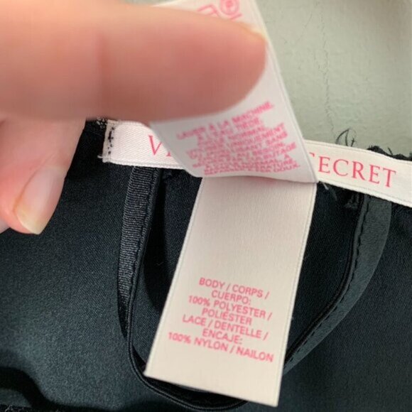 Victoria's Secret Women's Satin Lace lingerie Robe Black Size Small Y2k 2000s - Picture 7 of 9